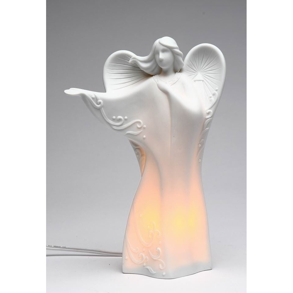 Ceramic Dancing Angel Night Light 6.25in Home Religious Gift Image 3