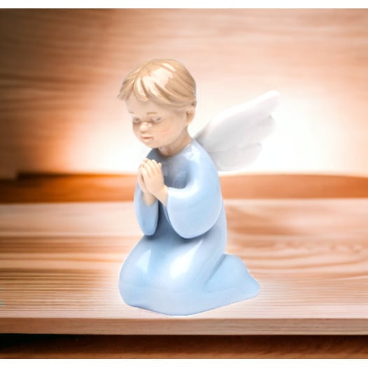 Ceramic Praying Boy Angel with Wings FigurineHome DcorReligious DcorReligious GiftChurch Dcor, Image 2