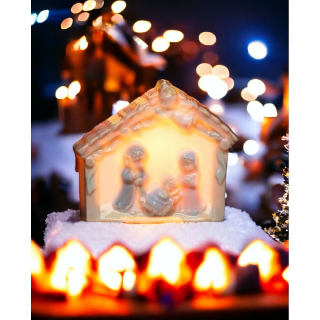 Ceramic Holy Family Plug-In Night Light 4.25in Christmas Religious Image 1