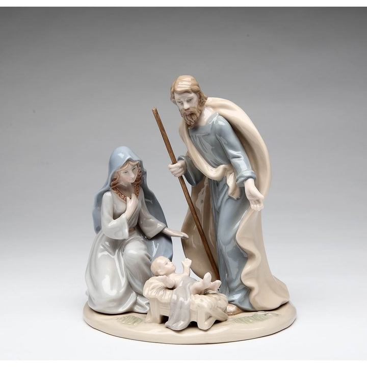 Ceramic Holy Family Nativity Figurine Large 5 5/8" Religious Image 3