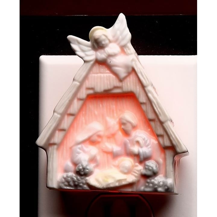 Ceramic Nativity Night Light 2.875x1.25 Religious Gift Image 3