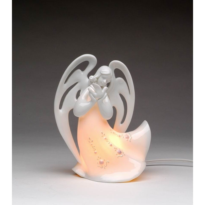 Ceramic Angel Night Light with Dove 5.5" Religious Image 3