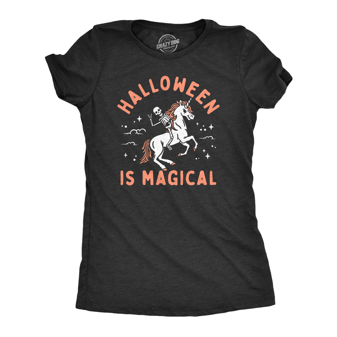 Womens Halloween Is Magical T Shirt Funny Spooky Season Fantasy Lovers Tee For Ladies Image 1