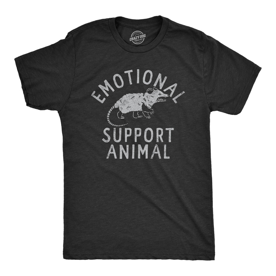 Mens Emotional Support Animal T Shirt Funny Mean Possum Joke Tee For Guys Image 1