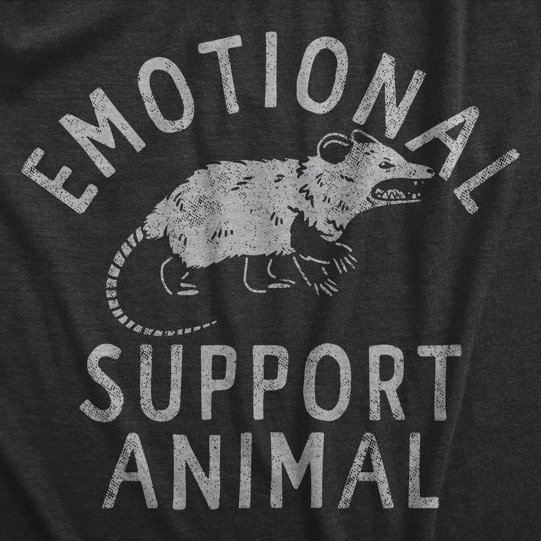 Mens Emotional Support Animal T Shirt Funny Mean Possum Joke Tee For Guys Image 2