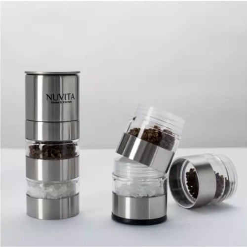 Nuvita Stackable Stainless Steel 5-in-1 Salt and Pepper Mill Image 3