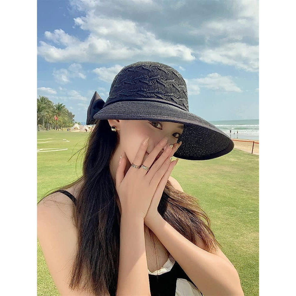 Wide Brim Beach Hats for Women Breathable Sun Hat Bucket Hat Sun Visors Fishing Cap for Travel Picnic Outdoor Summer Image 2