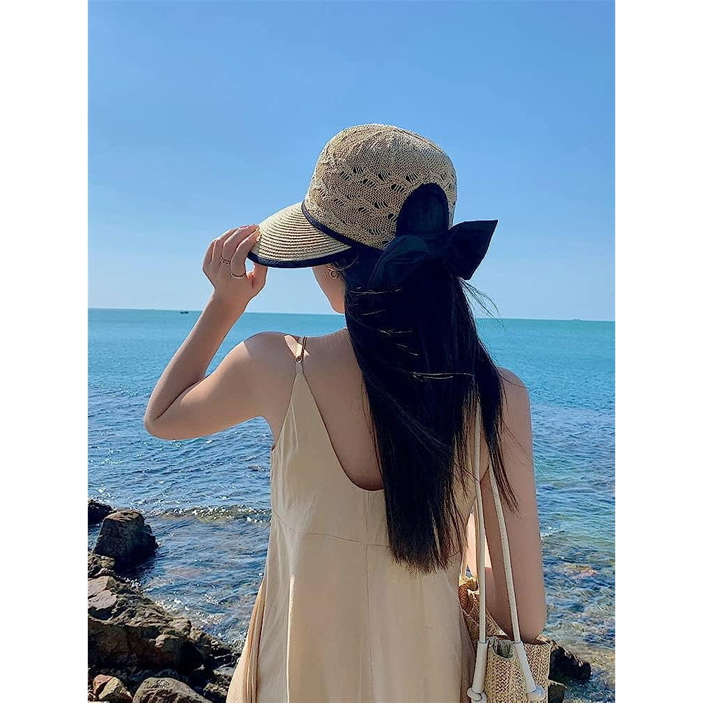 Wide Brim Beach Hats for Women Breathable Sun Hat Bucket Hat Sun Visors Fishing Cap for Travel Picnic Outdoor Summer Image 4