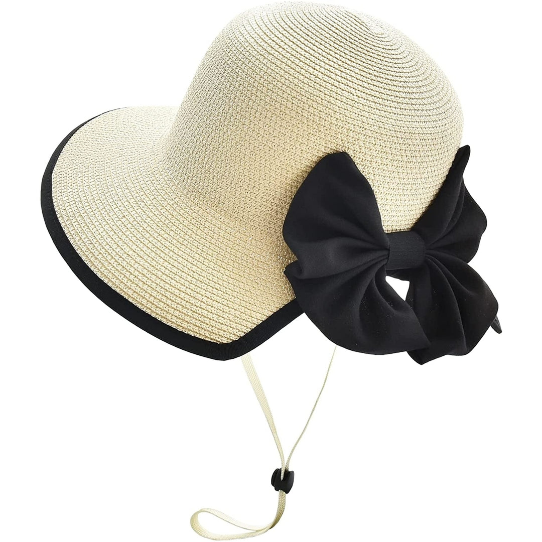 Sun Hats for Women Wide Brim Straw Beach Hat UV UPF 50+ Foldable Summer Sun Hat Image 4