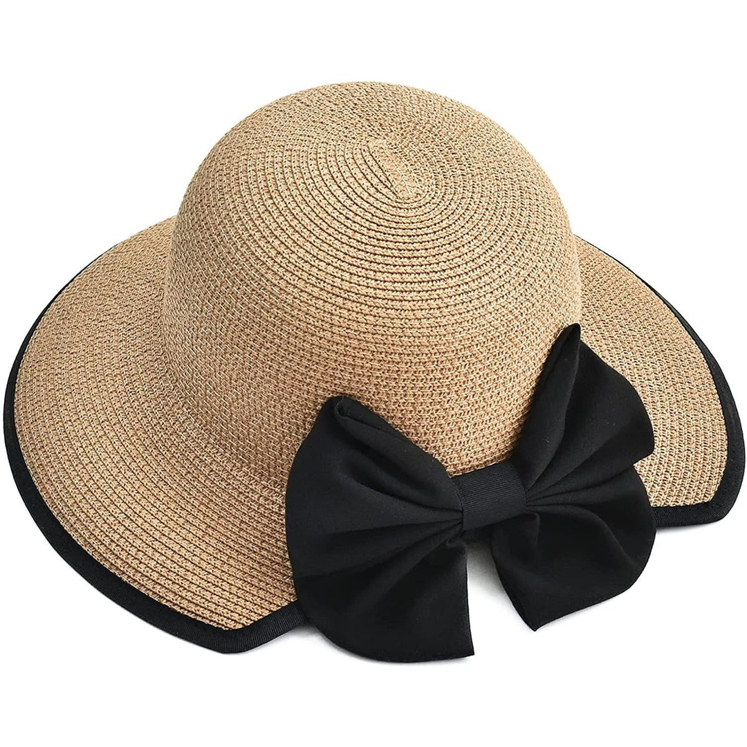 Sun Hats for Women Wide Brim Straw Beach Hat UV UPF 50+ Foldable Summer Sun Hat Image 8