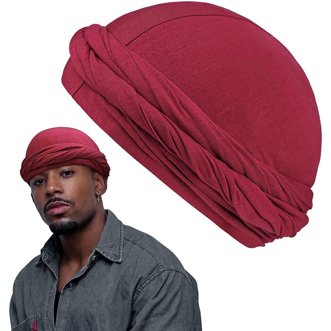 Halo Turban HeadWraps Satin Lined for Men PRE-TIED Head Scarf for Black Men and Women PRE-TIED Head Scarf Image 1