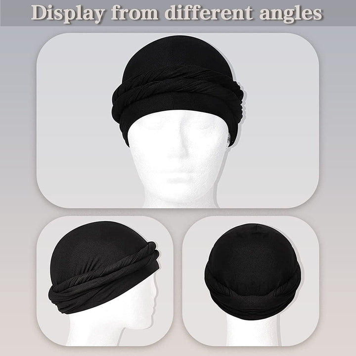 2PCS Turban for Men Halo Turban Satin Lined Turban for Men Head Wraps for Men Women Mens Turban for Sleeping Nature Hai Image 4