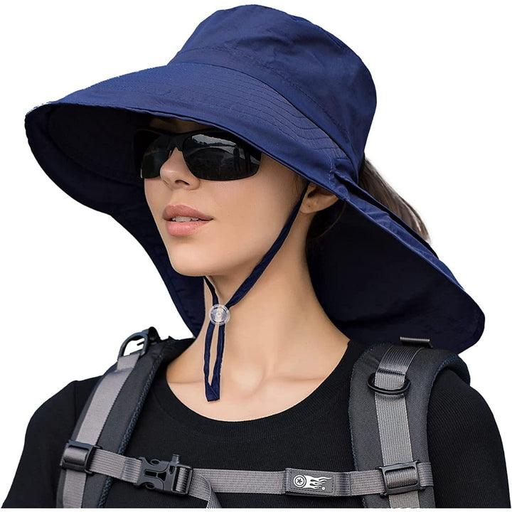 Sun Hats for Women Hiking Fishing Hat Wide Brim Hat with Large Neck Flap Sun Protection Hats for Men and Women Image 9