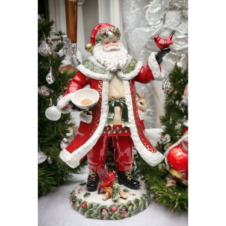 Ceramic Evergreen Holiday Santa Statue 10 7/8" Kitchen and Image 2