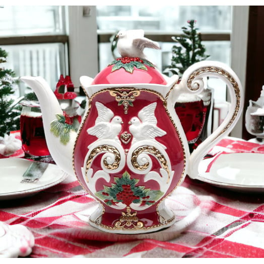 Ceramic Christmas Fantasia Teapot 9.5 Inch  Mom Image 1