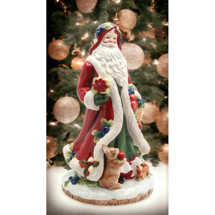 Ceramic Santa Figurine 14 inch Christmas Fruitful Holiday Collection Image 1