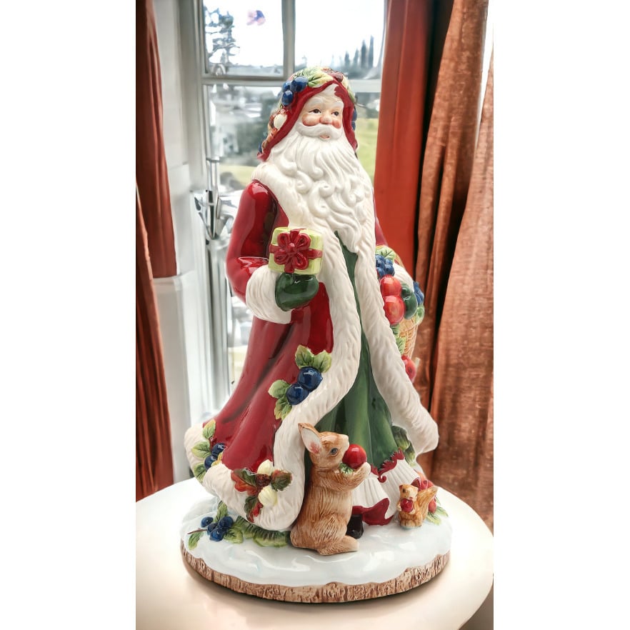 Ceramic Santa Figurine 14 inch Christmas Fruitful Holiday Collection Image 2