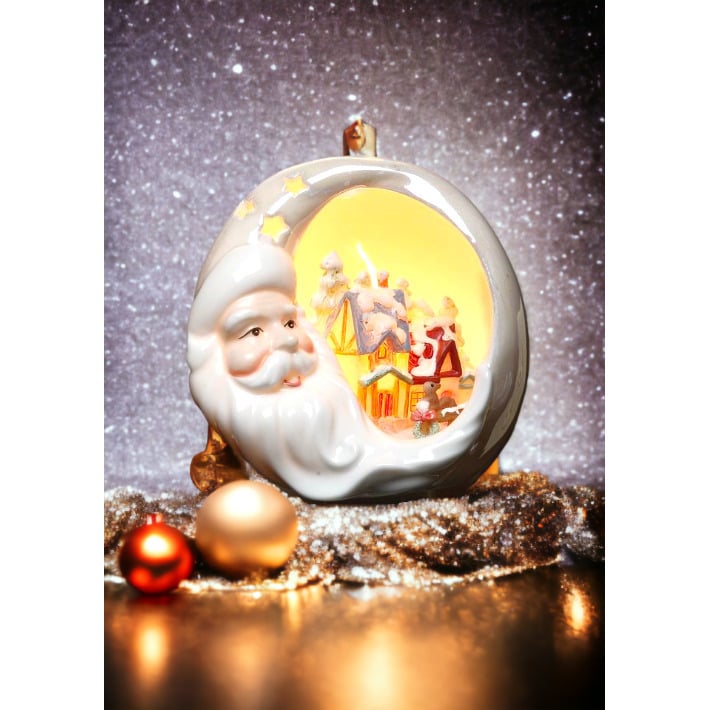 Ceramic Santa Plug-In Night Light 3.75in Christmas Home Gift Image 1