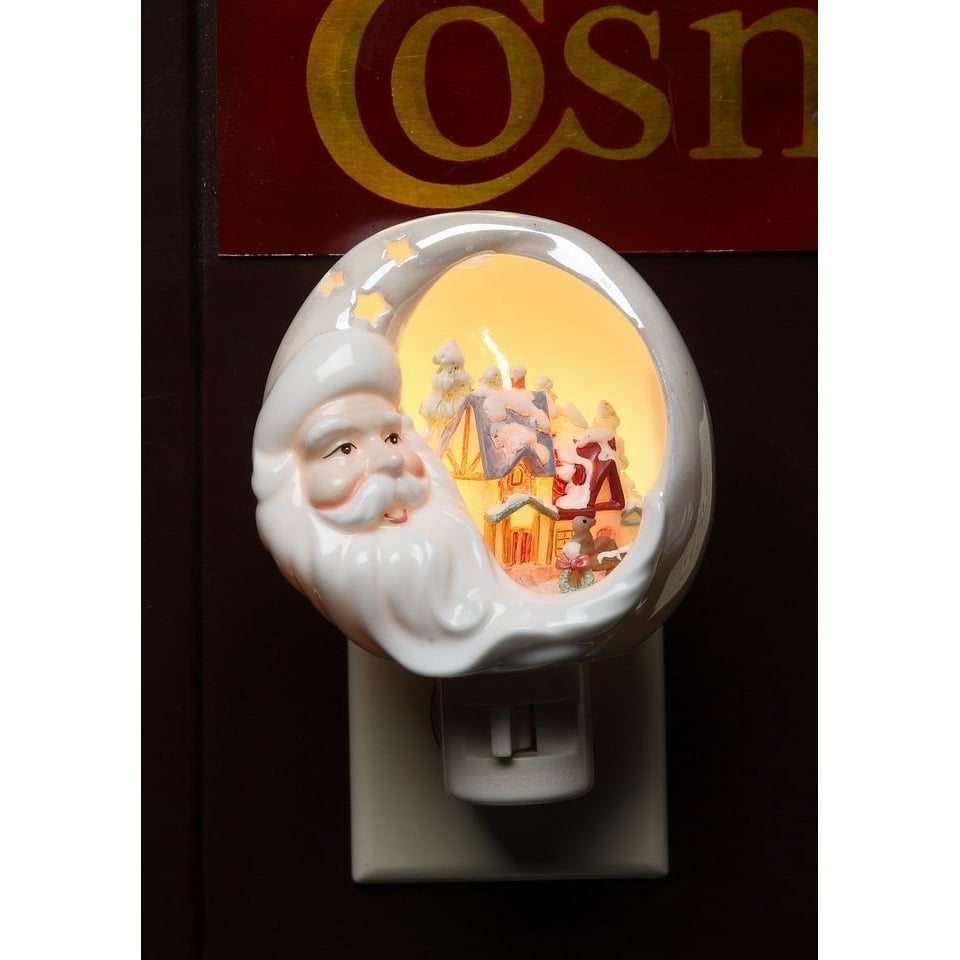 Ceramic Santa Plug-In Night Light 3.75in Christmas Home Gift Image 3