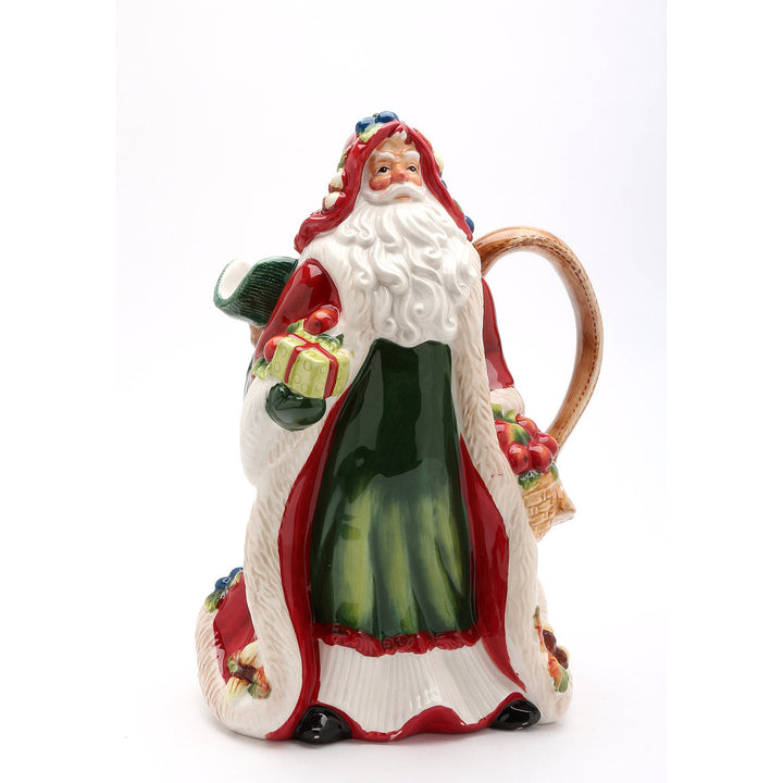 Ceramic Santa Pitcher 56oz Holiday Decor Kitchen Christmas Image 3