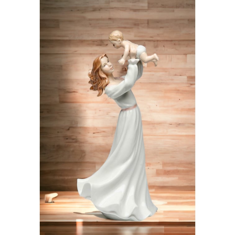 Ceramic Mother Holding Baby Figurine Home D cor , Image 1