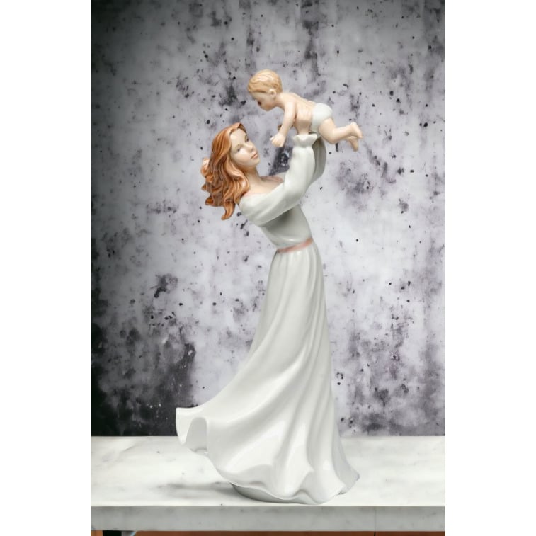 Ceramic Mother Holding Baby Figurine Home D cor , Image 2