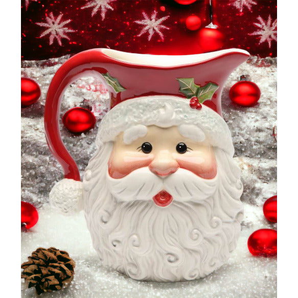 Santa Claus Drink Pitcher 56 Oz Holiday  Christmas Image 1