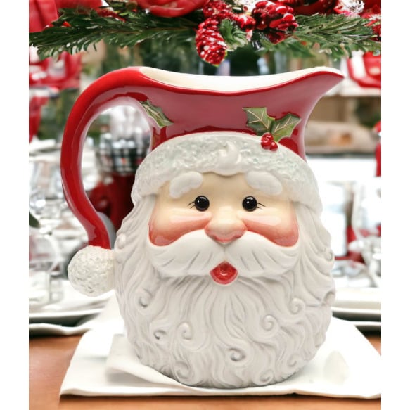 Santa Claus Drink Pitcher 56 Oz Holiday  Christmas Image 2