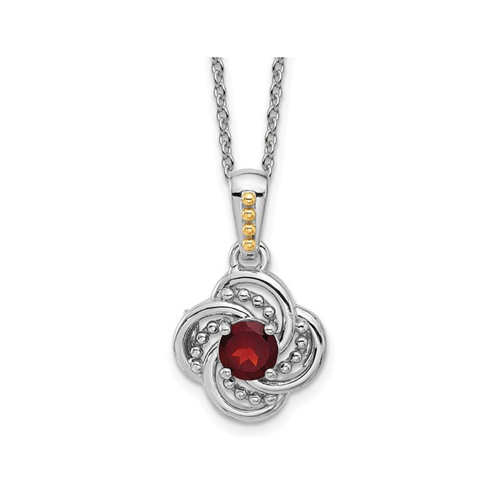 2/3 Carat (ctw) Garnet Pendant Necklace in Sterling Silver with Chain Image 1