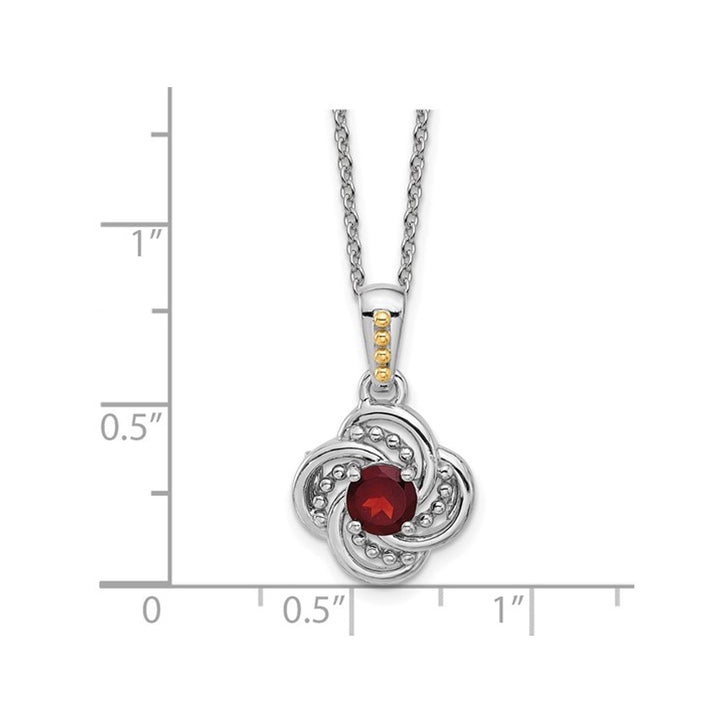 2/3 Carat (ctw) Garnet Pendant Necklace in Sterling Silver with Chain Image 3