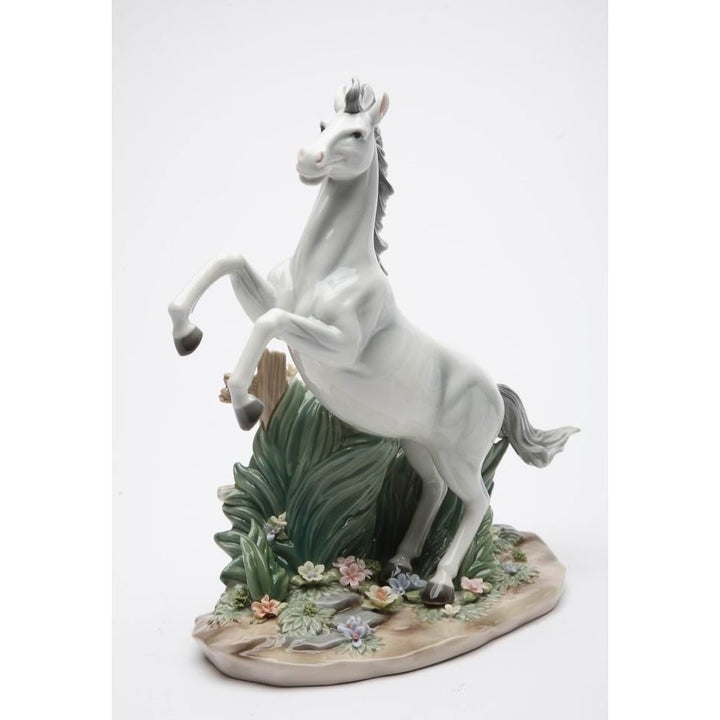 Ceramic White Stallion Horse Figurine 9 1/8" Home Image 3