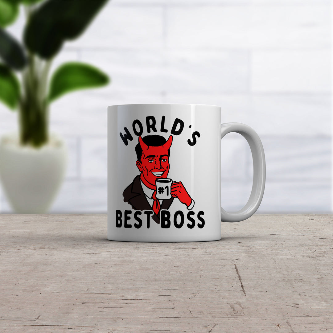 Worlds Best Boss Devil Mug Office Job Demon Novelty Cup-11oz Image 2