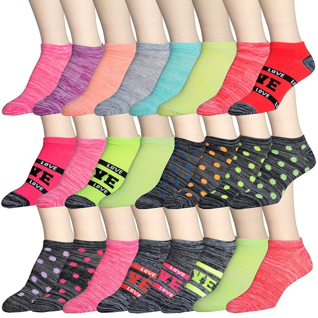 Soxo Womens Low-Cut Assorted Socks 24 Pairs Ankle Sports Socks Bulk Pack Image 1