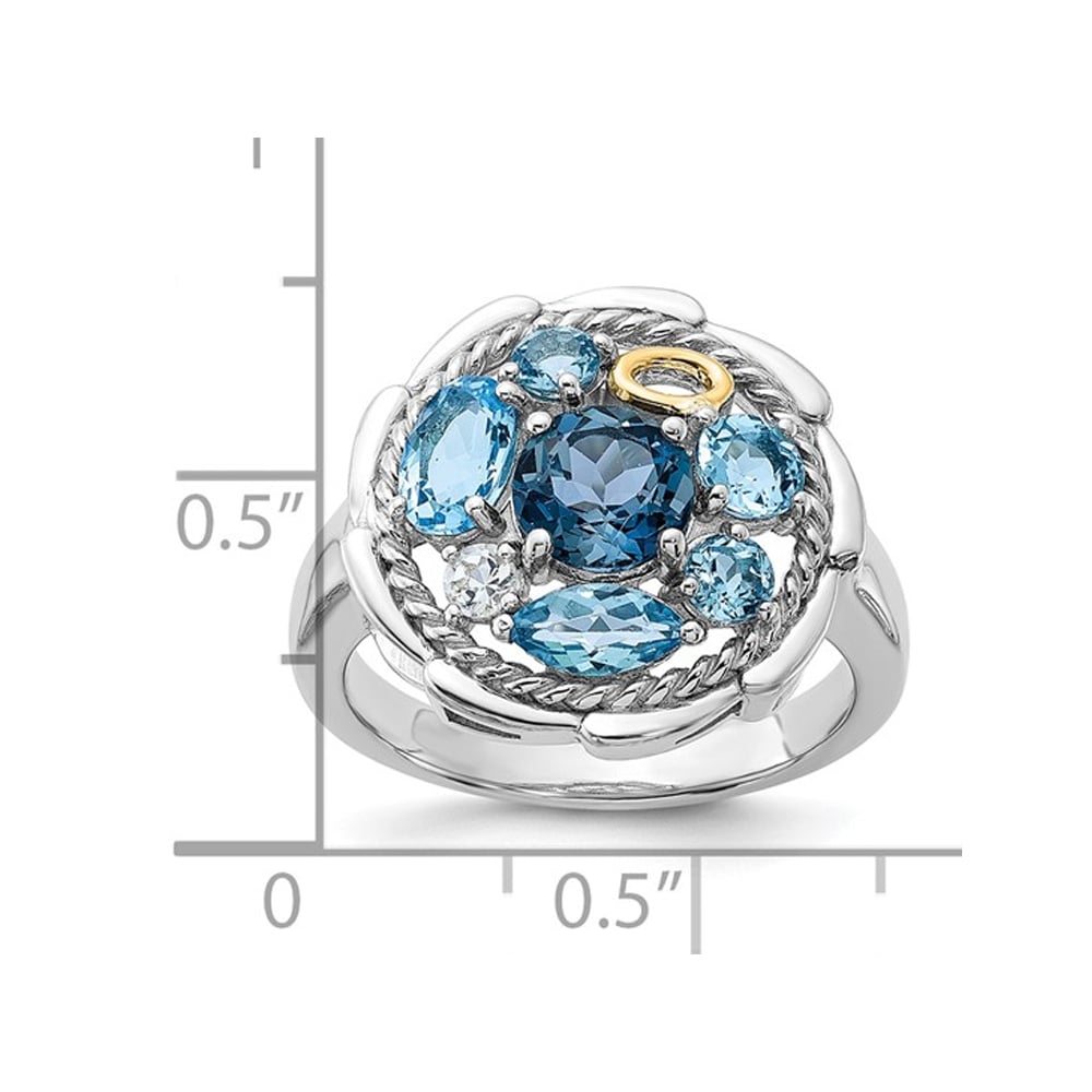 2.49 Carat (ctw) London Blue Topaz Ring in Sterling Silver Image 3