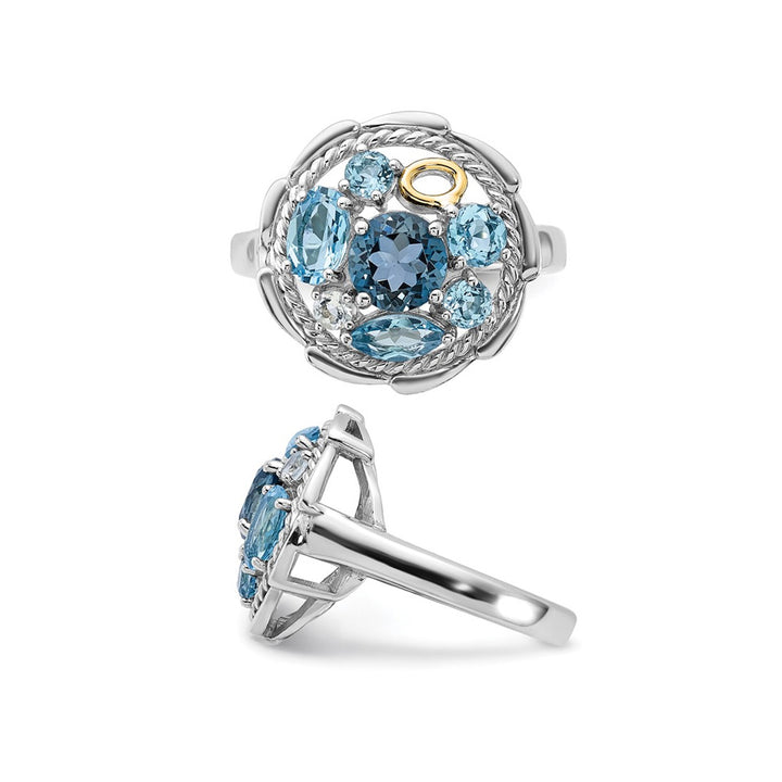 2.49 Carat (ctw) London Blue Topaz Ring in Sterling Silver Image 4