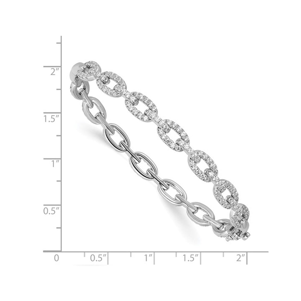 2.16 Carat (ctw VS2-SI1D-E) Lab-Grown Diamond Link Bracelet in 14K White Gold Image 4