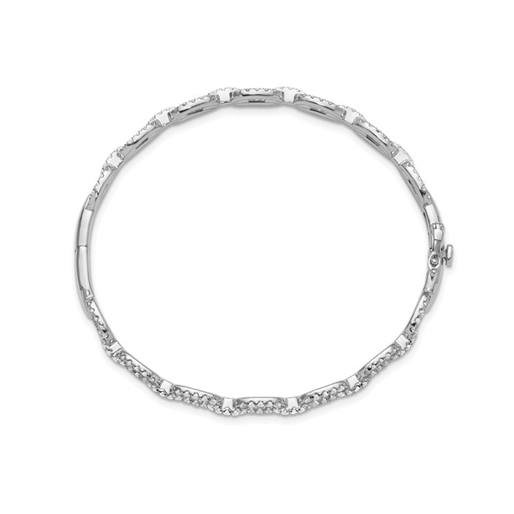 2.16 Carat (ctw VS2-SI1D-E) Lab-Grown Diamond Link Bracelet in 14K White Gold Image 4