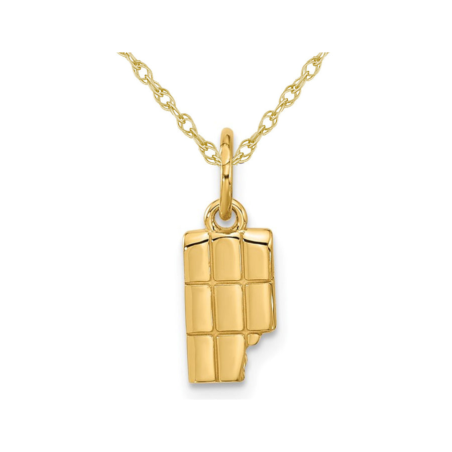 14K Yellow Gold Fancy Chocolate Charm Pendant Necklace with Chain Image 1