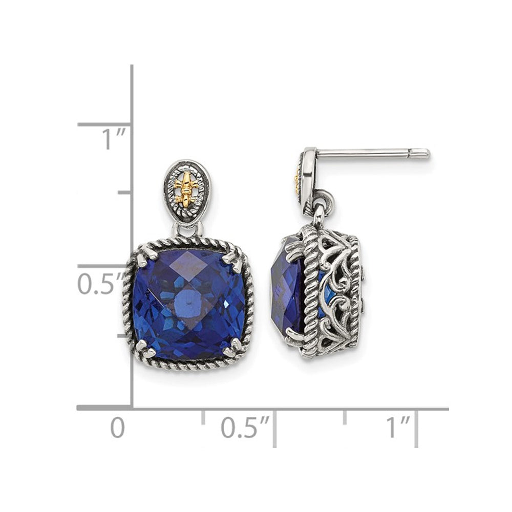 11.20 Carat (ctw) Lab-Created Blue Sapphire Earrings in Sterling Silver Image 4