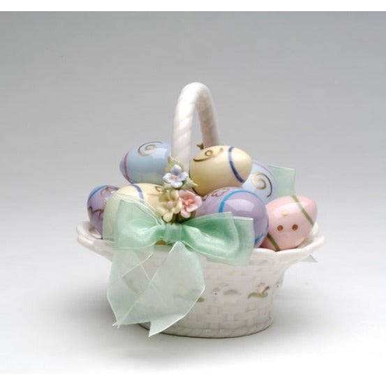 Ceramic Easter Egg Basket Music BoxHome DcorKitchen DcorSpring DcorEaster Dcor Image 3