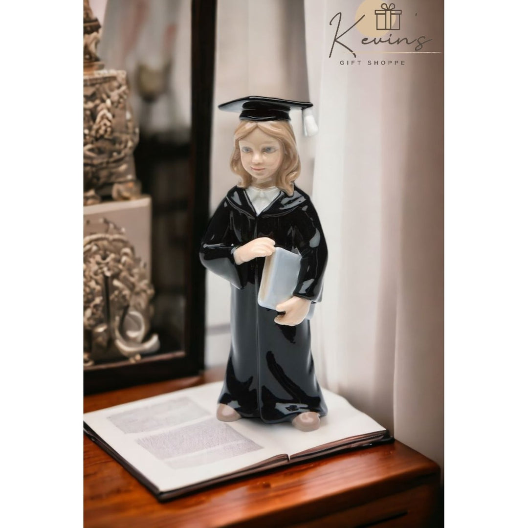 Ceramic Graduating Girl Figurine Small Size Graduation 2in Image 2