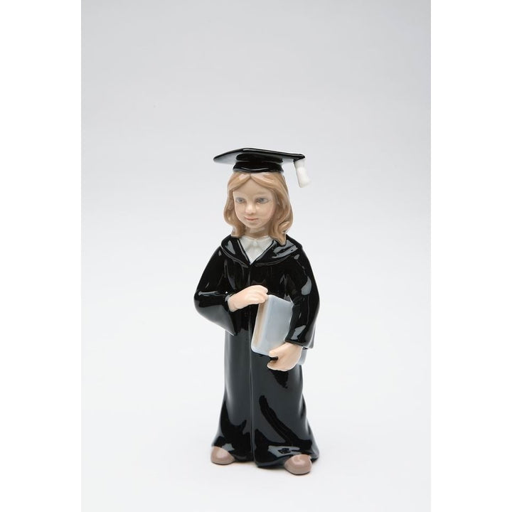 Ceramic Graduating Girl Figurine Small Size Graduation 2in Image 3