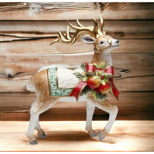 Kevins Gift Shoppe Ceramic Victorian Harvest Reindeer Figurine Centerpiece Image 2