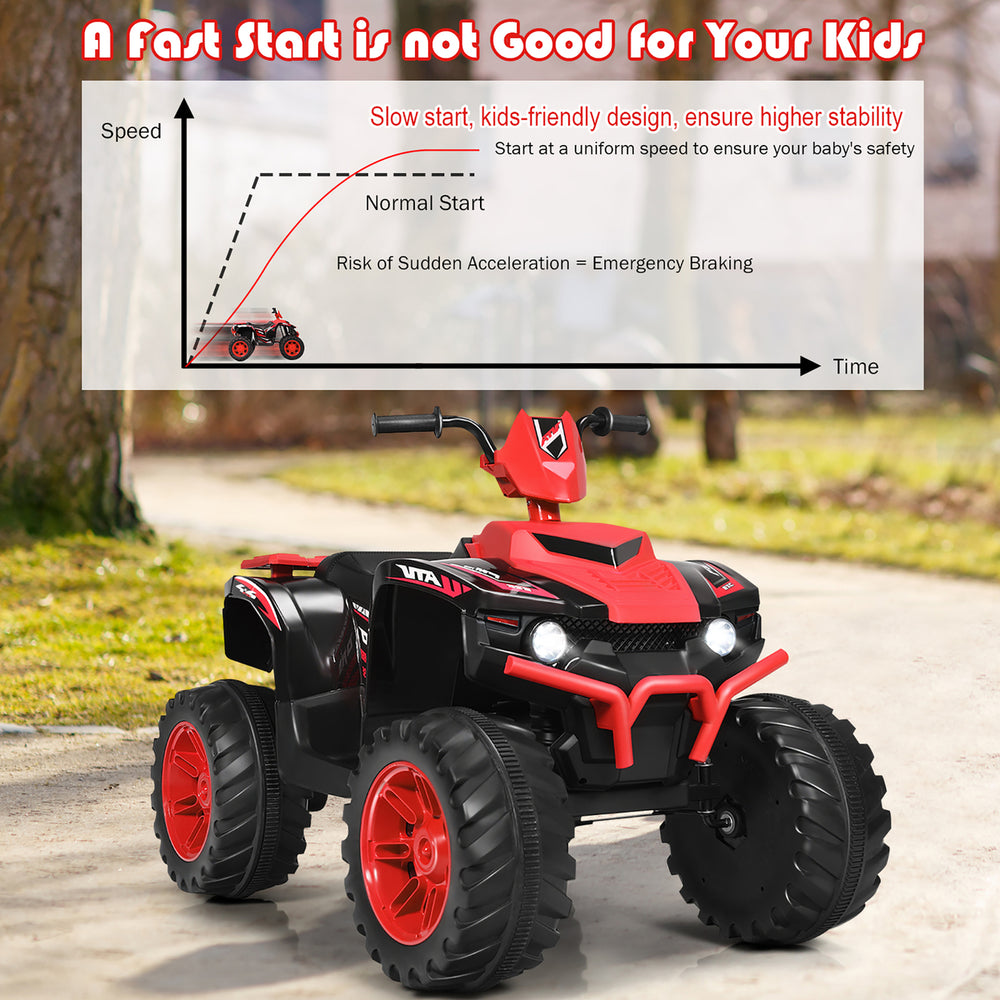 Costway 12V Kids 4-Wheeler ATV Quad Ride On Car w/ LED Lights Music USB Image 2