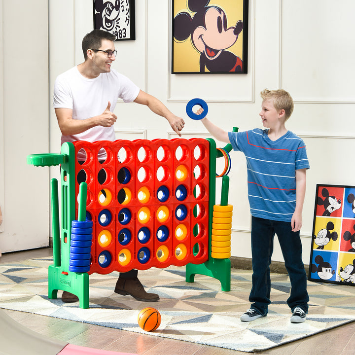 Costway 4-in-A Row Giant Game Set w/Basketball Hoop for Family Image 3