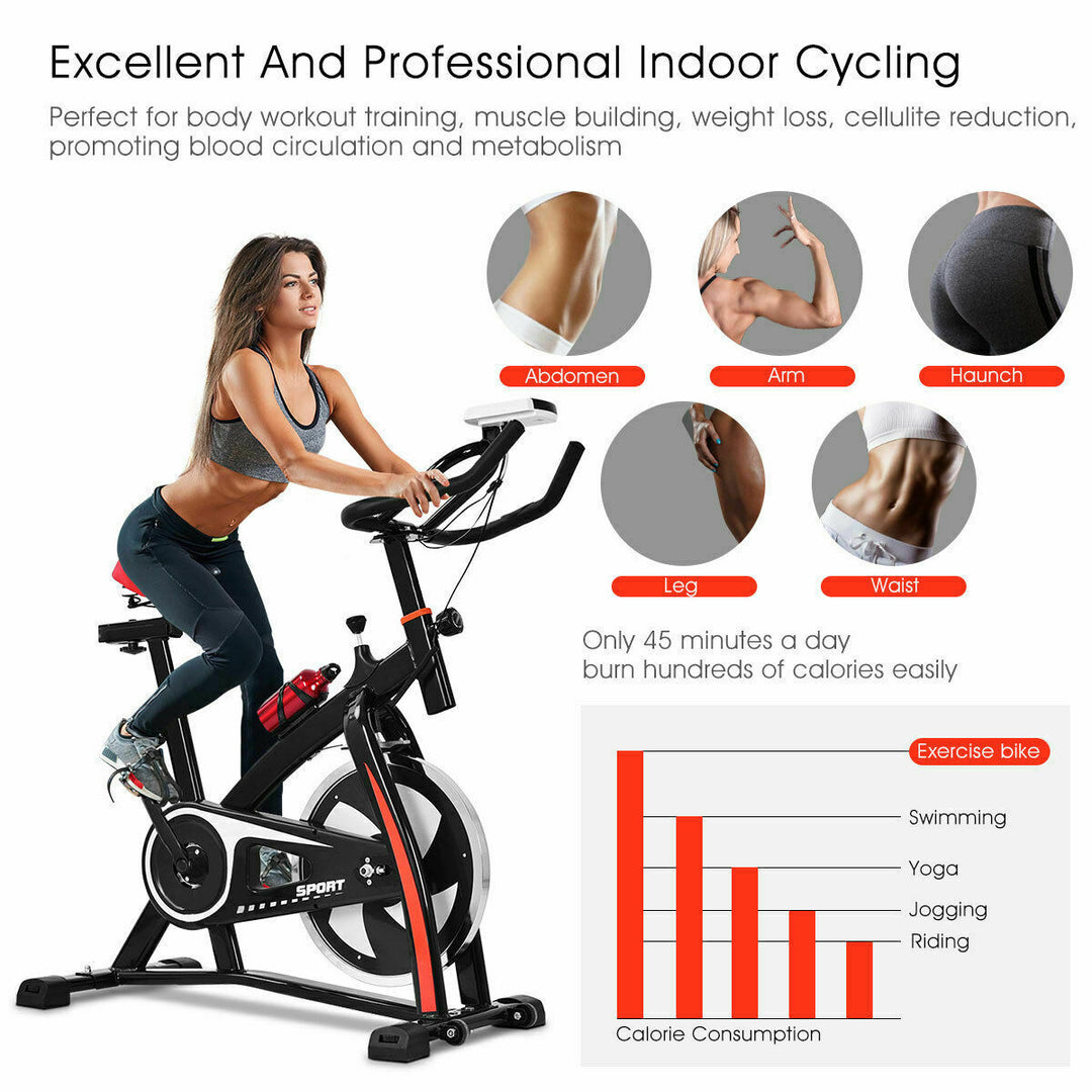 Exercise Bicycle Indoor Bike Cycling Cardio Adjustable Gym Workout Fitness Home Image 3