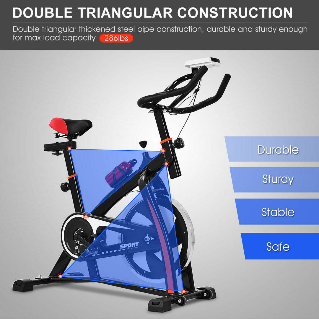 Exercise Bicycle Indoor Bike Cycling Cardio Adjustable Gym Workout Fitness Home Image 4