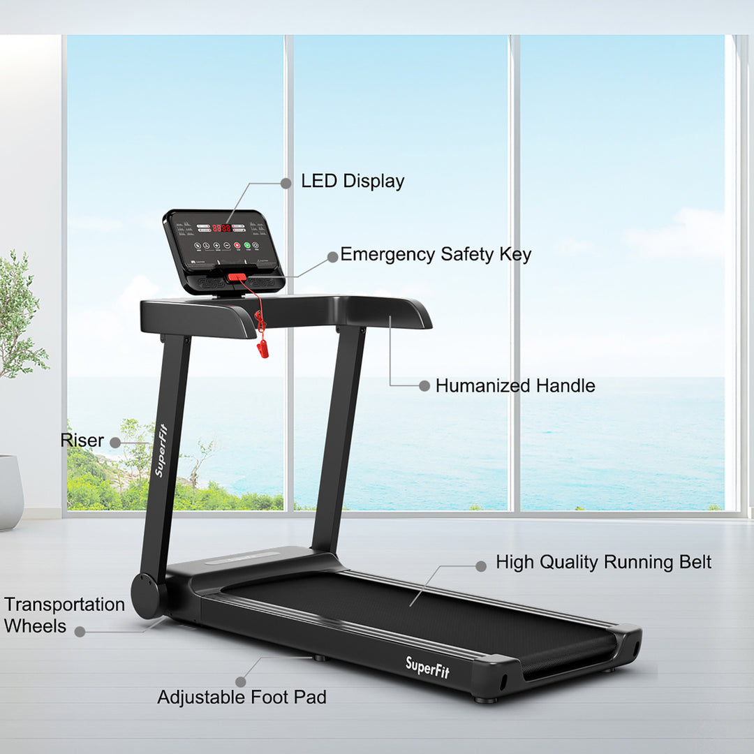 SuperFit 2.25HP Electric Treadmill Running Machine w/App Control for Home Office Image 3