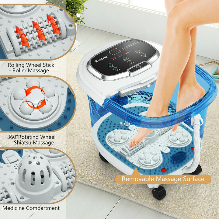 Portable Foot Spa Bath Motorized Massager Electric Feet Salon Tub w/Shower Timer Image 3