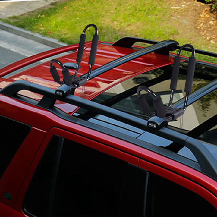 2 Pair Canoe Boat Kayak Roof Rack Car SUV Truck Top Mount Carrier J Cross Bar Image 4